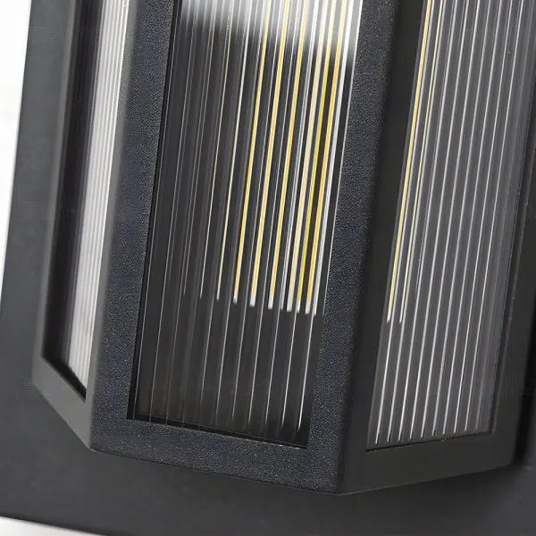Black Rectangular Transparent Acrylic LED Outdoor Wall Lights - Image 6