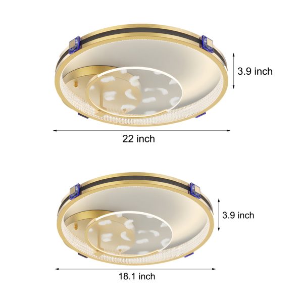 Round Acrylic Feathers Three Step Dimming LED Modern Ceiling Light Fixture - Image 5