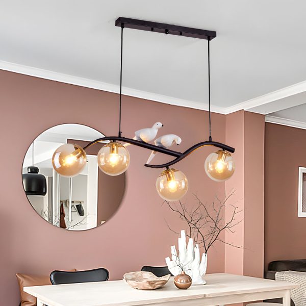 Long Branches Birds Balls 3 Step Dimming Nordic Dining Room Chandeliers - Image 3