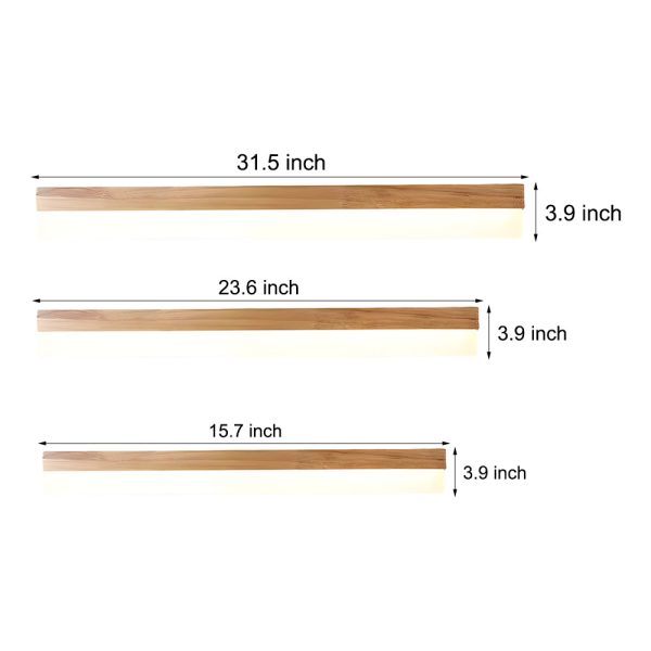 Natural Wooden LED Bathroom Vanity Light with Plastic Shade Mirror Lighting Fixture - Image 6