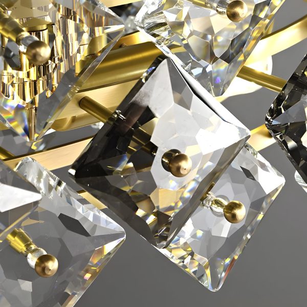 Round Luxury Long Crystal Copper Post-Modern Chandelier Dining Room Lights - Image 5