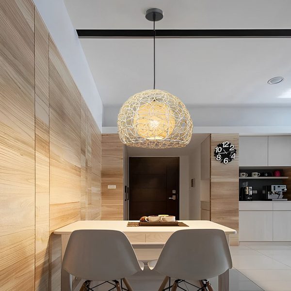 Round Double Layer Rattan Creative Ball Modern Chandelier Pendant Light - Image 7