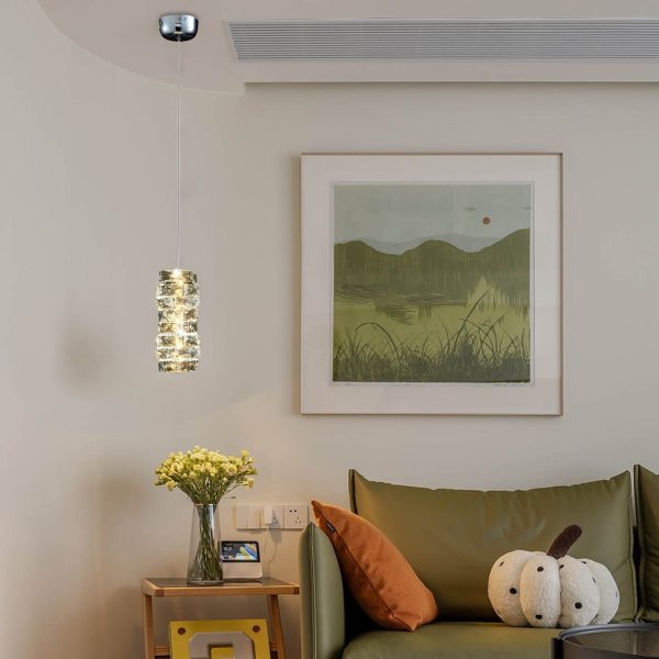 Metal Crystal LED Three Step Dimming Postmodern Bedroom Chandelier - Image 2