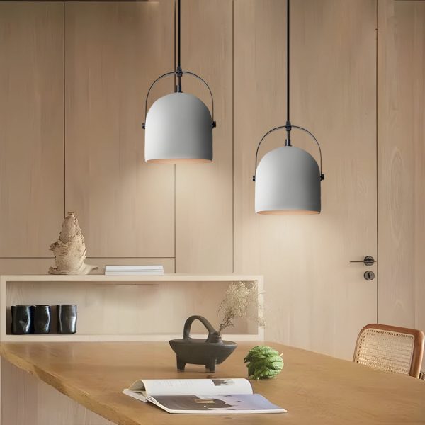 Cement Cylinder Pendant Light 1-Light Concrete Hanging Light in Gray/White/Black - Image 2
