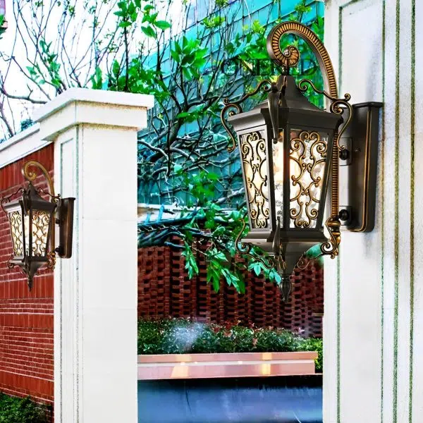 Retro Pattern Outdoor Waterproof European Style Wall Lamp Exterior Lights - Image 4