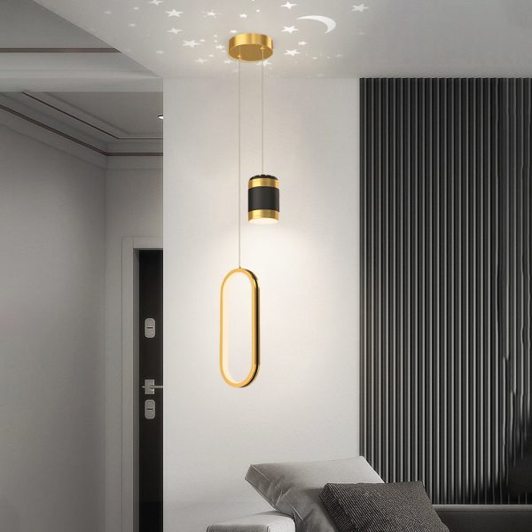 Creative Starry Projection Ring 3 Step Dimming Modern LED Pendant Lights - Image 2