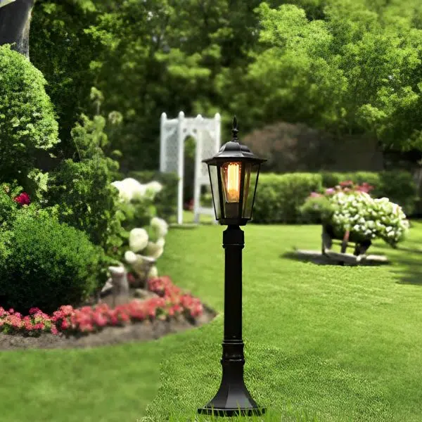 Elegant Traditional Black Post Path Light Waterproof E27 LED Lamp - Image 6