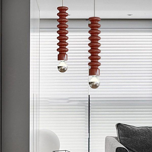 Long Creative Spiral Gourd Metal Semi-Plated Colorful Modern Pendant Lights - Image 3