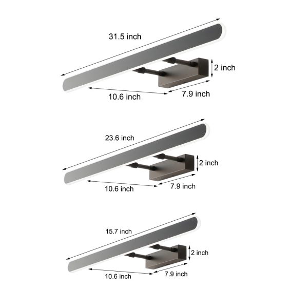 Minimalist Matte Black LED Bathrooms Vanity Light Bar with Acrylic Surround Lighting - Image 6