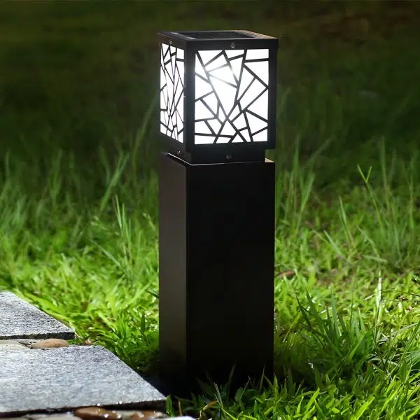 Retro LED Waterproof Black Modern Solar Path Lights Outdoor Lawn Light - Image 2