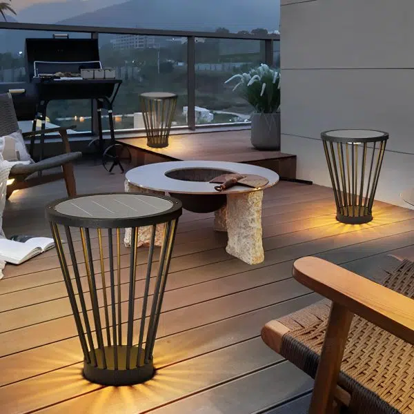 Modern Integrated Outdoor LED Floor Lamp with Tabletop - Image 2