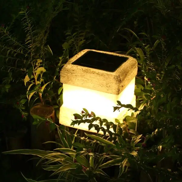 Modern Square Resin Solar Light Waterproof LED Garden Lamp - Image 5