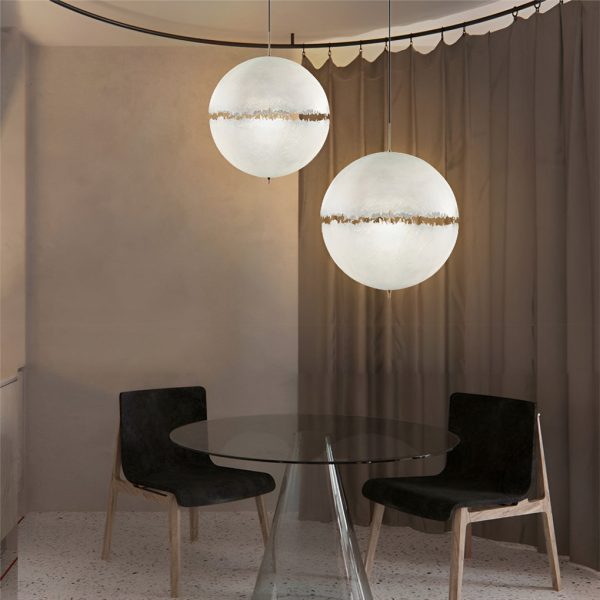 Creative Moon Shaped LED White Nordic Chandelier Pendant Light Fixtures - Image 5