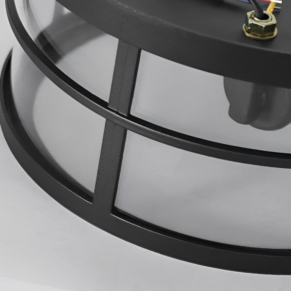 Round Square Waterproof Black Rustic Outdoor Light Ceiling Lighting - Image 7