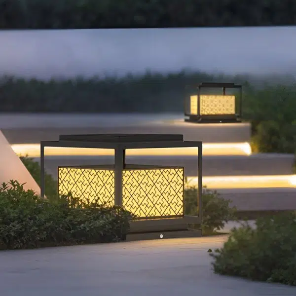 Square Waterproof Modern Solar Outdoor Fence Post Lights Pillar Light - Image 3