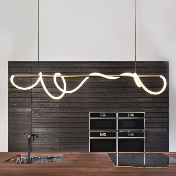 Creative DIY LED Strip Electroplated Metal Modern Chandelier Pendant Light - Image 4