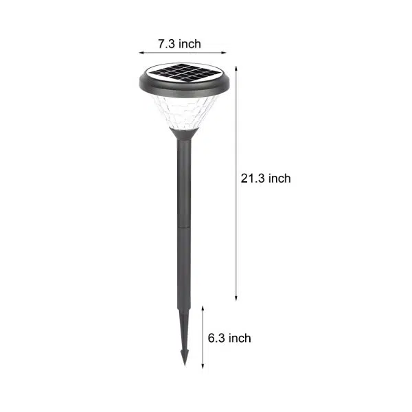 Black 27.6-Inch H Solar LED Path Lights with Stake - Image 6
