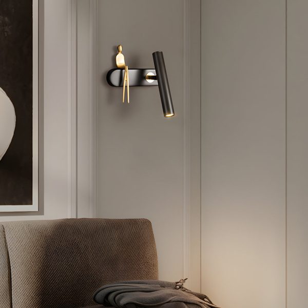 Brass Villain Wall Lamp - 1-Light Slender Adjustable LED Wall Spotlight - Image 4