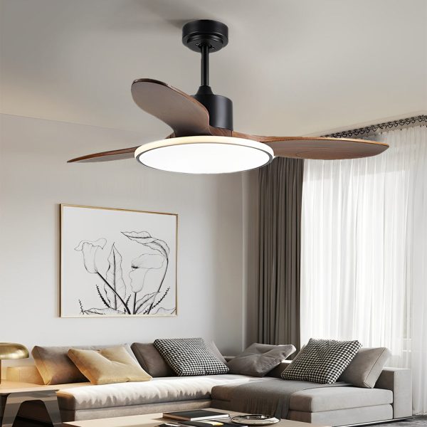 Wood Mute 3 Step Dimming LED Nordic Ceiling Fans Light with Remote Control - Image 3