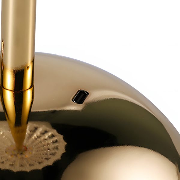 Battery Operated LED Brushed Brass Metal Table Lamp - Image 6