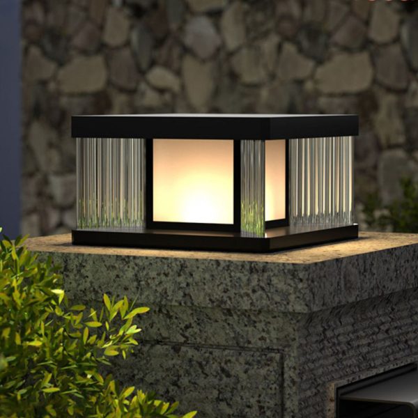 Waterproof IP65 LED Glass Acrylic Black Modern Solar Fence Post Lights - Image 4