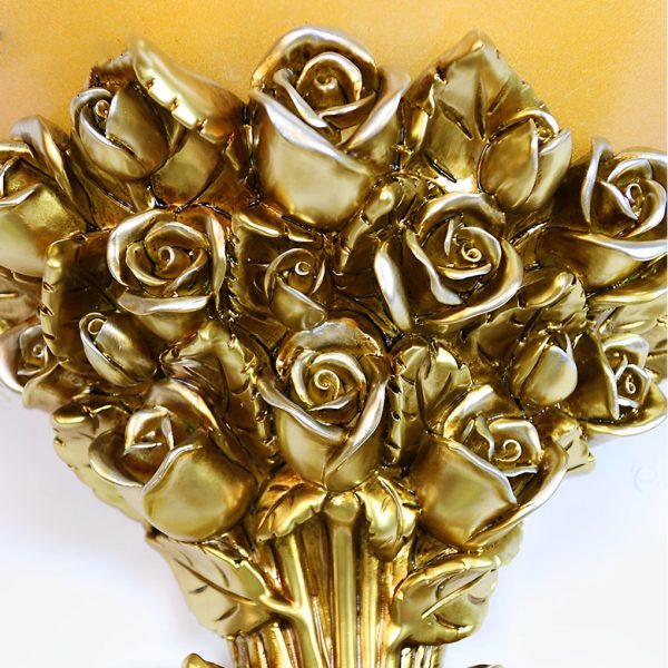 Retro Resin Roses Bouquet Glass European-Style Wall Lamp Wall Light Fixture - Image 5