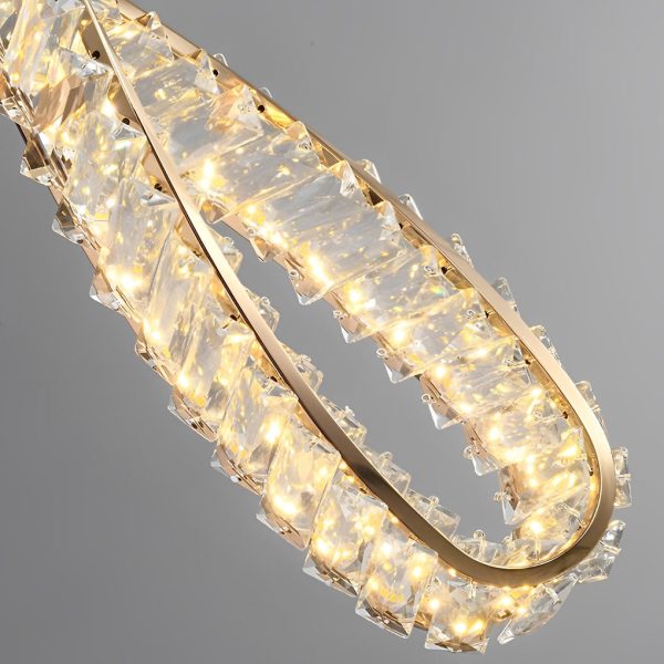Creative Ring Crystal Circle Luxury LED 3 Step Dimming Modern Chandelier - Image 5