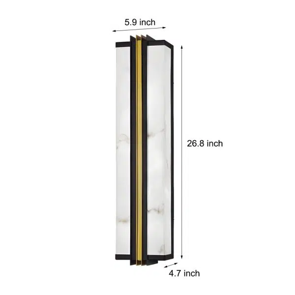 Modern Black LED Indoor/Outdoor Wall Lights with Resin Marble Shade - Image 6