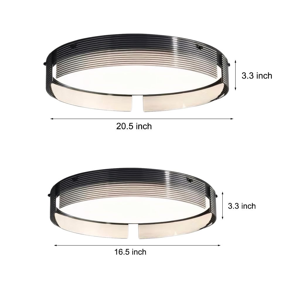 7-839c7fd7-be59-43e3-804f-914d810a23a7.jpg 16.5/20.5-in Round Black Stripe Glass LED Flush Mount Light - Image 6