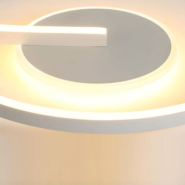 White/Black Open Ring Circle Ceiling Lamp LED Bedroom Flush Mounted Ceiling Light - Image 5