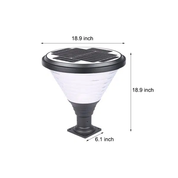 18.9-Inch H 1-Light Black Round Pier Mount Post Light - Image 6
