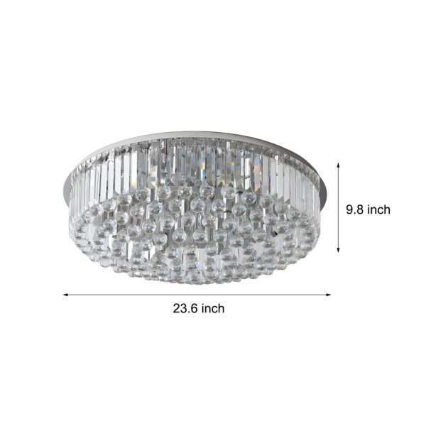 Round Light Luxury 3 Step Dimming Modern Crystal Ceiling Light Fixture - Image 6