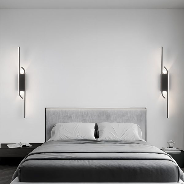 Minimalist Long Strip Aluminum LED Black Nordic Wall Lights Indoor - Image 6