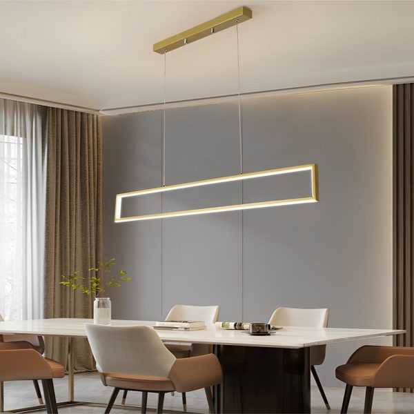 Creative Rectangular Frame LED Modern Chandelier Hanging Ceiling Lamp - Image 9