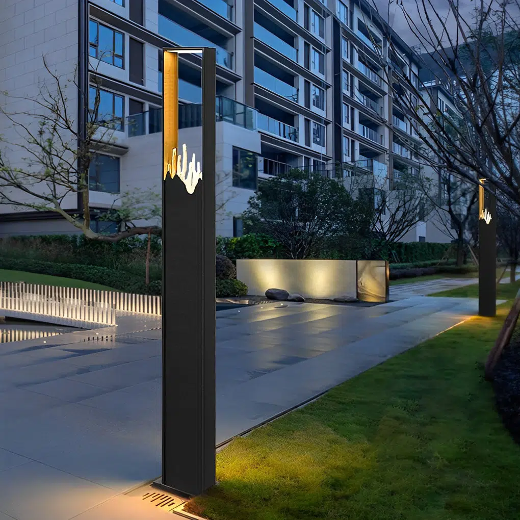 7-9599b0f2-bd81-4d19-bc2e-e4365ff3dcf0.jpg Rectangular Glass Mountain Scenery Black Modern Outdoor Pathway Lights - Image 1