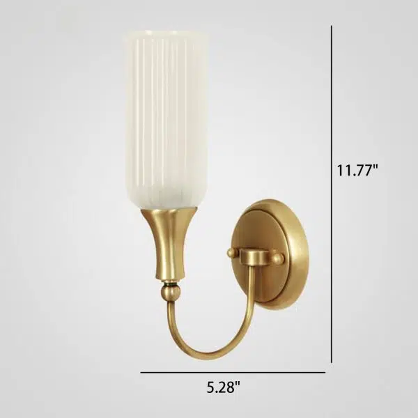 Vintage Rustic Brass Glass 1/2 Light Wall Sconce Lamp - Image 4