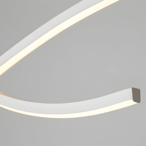 39.4"/47.2" Wide Black/White Wave Linear LED Pendant - Image 5