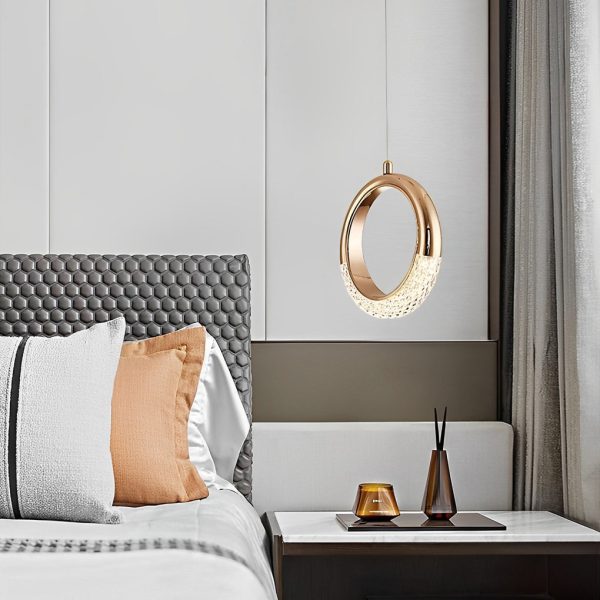 Ring Shaped LED Electroplated Metal Modern Pendant Light Hanging Lamp Chandeliers - Image 5