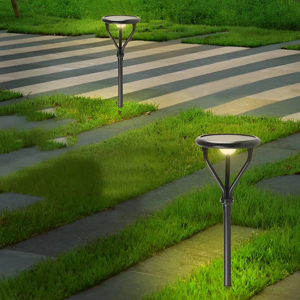 7-9fb73095-ddad-4aee-80ad-46e6804ca93b.jpg Round LED Waterproof Intelligent Modern Solar Lamp Post Outdoor Light - Image 1
