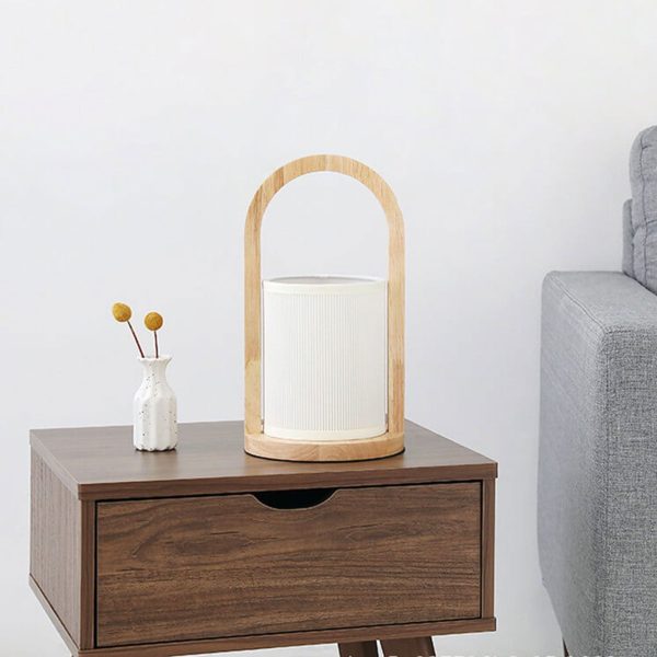 Nordic Fabric Column Solid Wood Portable Design 1-Light Table Lamp - Image 11