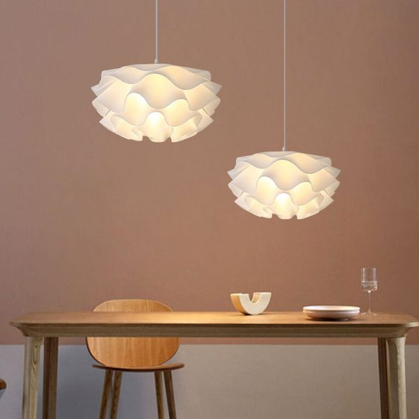 Modern Minimalist Floral Petal Multi-Layered Acrylic 1-Light Pendant Light - Image 14