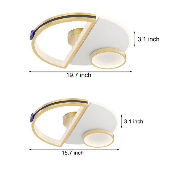Semicircular Splicing Acrylic Three Step Dimming Modern LED Ceiling Lights - Image 5