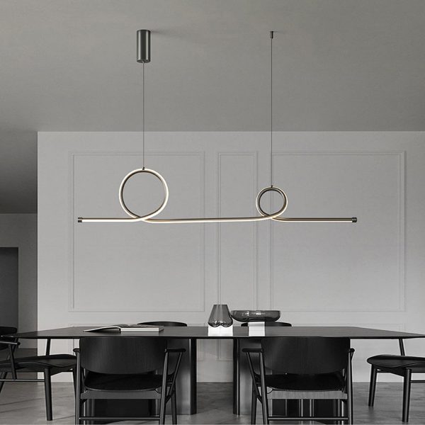 Minimalist Waves Circular Stepless Dimming LED Intelligent Chandeliers - Image 2