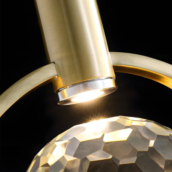 Round Semicircle Crystal Ball Ins LED Creative Modern Hanging Lights Fixture - Image 5