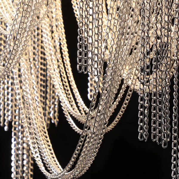 Waves Aluminum Tassel Chain 3 Step Dimming Artistic Nordic Chandelier - Image 5