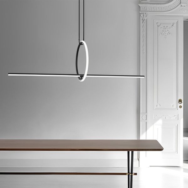 Long Strip Ring Three Step Dimming Modern Minimalist LED Chandelier - Image 5