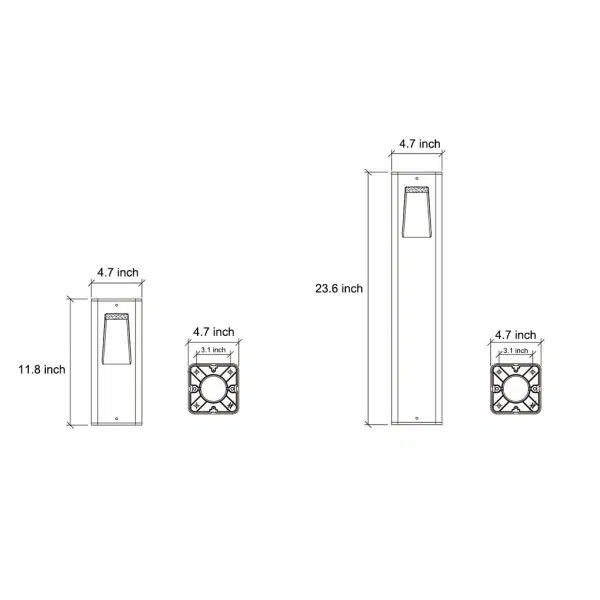 Modern LED Aluminum Pathway Lights with Front Slide Durable Outdoor Illumination - Image 5