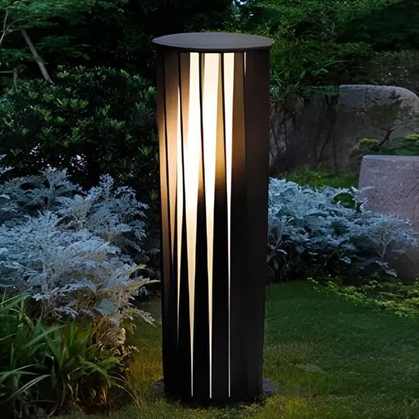 Geometric Black Cage Solar LED Pathway Lights - Image 6