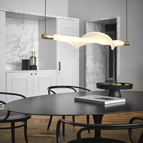 Creative Strip Electroplated Aluminum LED Modern Dining Room Chandelier - Image 3