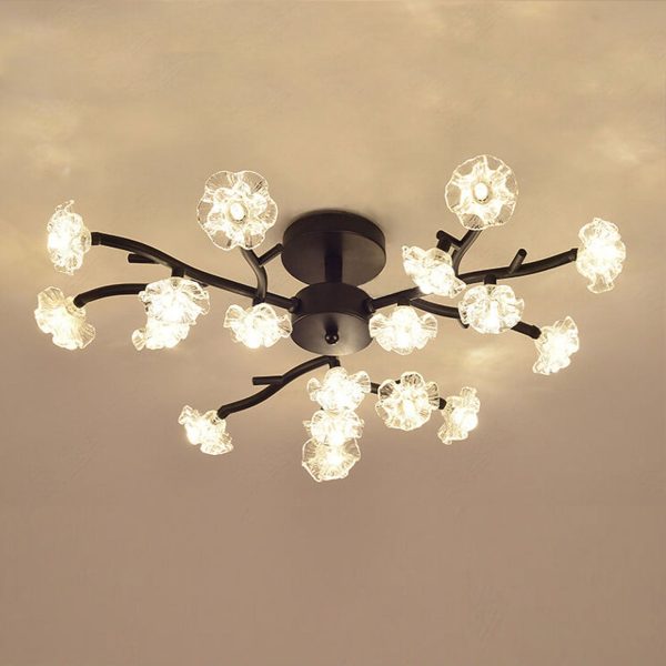 Nordic Creative Plum Blossom Tree Branch LED Semi-Flush Mount Ceiling Light - Image 18
